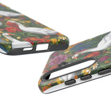 Floral Porch Goose Phone Case, Vibrant Phone Cover, Nature Lover Gift, Cute Animal Case, Spring Floral Design, Eco-Friendly Tech Accessory