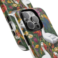 Floral Porch Goose Phone Case, Vibrant Phone Cover, Nature Lover Gift, Cute Animal Case, Spring Floral Design, Eco-Friendly Tech Accessory