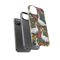 Floral Porch Goose Phone Case, Vibrant Phone Cover, Nature Lover Gift, Cute Animal Case, Spring Floral Design, Eco-Friendly Tech Accessory