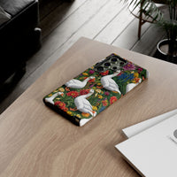 Floral Porch Goose Phone Case, Vibrant Phone Cover, Nature Lover Gift, Cute Animal Case, Spring Floral Design, Eco-Friendly Tech Accessory