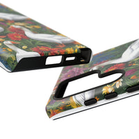 Floral Porch Goose Phone Case, Vibrant Phone Cover, Nature Lover Gift, Cute Animal Case, Spring Floral Design, Eco-Friendly Tech Accessory