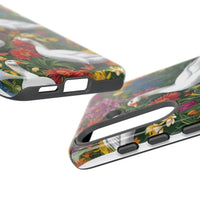 Floral Porch Goose Phone Case, Vibrant Phone Cover, Nature Lover Gift, Cute Animal Case, Spring Floral Design, Eco-Friendly Tech Accessory