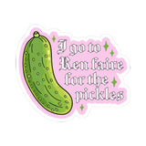 Pickle Ren Faire Sticker — “I go to Ren faire for the pickles” Kiss-Cut Sticker