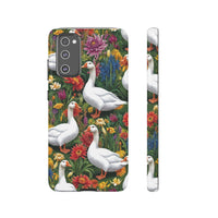 Floral Porch Goose Phone Case, Vibrant Phone Cover, Nature Lover Gift, Cute Animal Case, Spring Floral Design, Eco-Friendly Tech Accessory