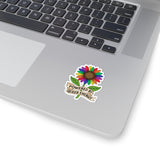 Rainbow Sunflower Powered by Queer Energy Kiss-Cut Sticker