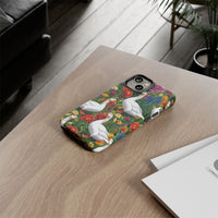 Floral Porch Goose Phone Case, Vibrant Phone Cover, Nature Lover Gift, Cute Animal Case, Spring Floral Design, Eco-Friendly Tech Accessory