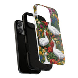Floral Porch Goose Phone Case, Vibrant Phone Cover, Nature Lover Gift, Cute Animal Case, Spring Floral Design, Eco-Friendly Tech Accessory
