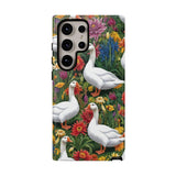 Floral Porch Goose Phone Case, Vibrant Phone Cover, Nature Lover Gift, Cute Animal Case, Spring Floral Design, Eco-Friendly Tech Accessory