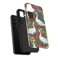 Floral Porch Goose Phone Case, Vibrant Phone Cover, Nature Lover Gift, Cute Animal Case, Spring Floral Design, Eco-Friendly Tech Accessory