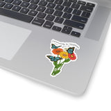 Community is Resistance Floral Bouquet with Butterflies Kiss-cut Sticker