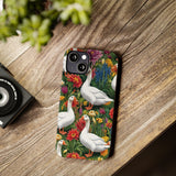 Floral Porch Goose Slim Phone Case - Nature Love, Cute Gift, Trendy Accessories, Farmhouse Decor, Animal Phone Cover