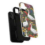 Floral Porch Goose Phone Case, Vibrant Phone Cover, Nature Lover Gift, Cute Animal Case, Spring Floral Design, Eco-Friendly Tech Accessory
