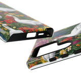 Floral Porch Goose Phone Case, Vibrant Phone Cover, Nature Lover Gift, Cute Animal Case, Spring Floral Design, Eco-Friendly Tech Accessory