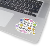 Easily Distracted by Trinkets Kiss-Cut Sticker — Cute RPG Dice, Potions & Keys, Renaissance Faire Themed