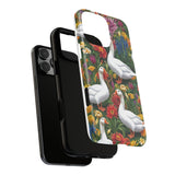 Floral Porch Goose Phone Case, Vibrant Phone Cover, Nature Lover Gift, Cute Animal Case, Spring Floral Design, Eco-Friendly Tech Accessory