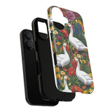 Floral Porch Goose Phone Case, Vibrant Phone Cover, Nature Lover Gift, Cute Animal Case, Spring Floral Design, Eco-Friendly Tech Accessory