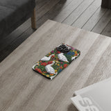 Floral Porch Goose Slim Phone Case - Nature Love, Cute Gift, Trendy Accessories, Farmhouse Decor, Animal Phone Cover
