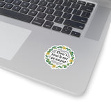Don’t Touch Me Peasant Floral Sticker — Funny Gothic Wreath Kiss-Cut Sticker for Laptops & Water Bottles
