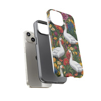 Floral Porch Goose Phone Case, Vibrant Phone Cover, Nature Lover Gift, Cute Animal Case, Spring Floral Design, Eco-Friendly Tech Accessory