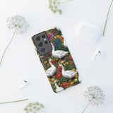 Floral Porch Goose Phone Case, Vibrant Phone Cover, Nature Lover Gift, Cute Animal Case, Spring Floral Design, Eco-Friendly Tech Accessory
