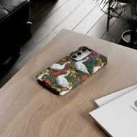 Floral Porch Goose Phone Case, Vibrant Phone Cover, Nature Lover Gift, Cute Animal Case, Spring Floral Design, Eco-Friendly Tech Accessory