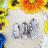 Blue Flower Agate Tower - You Choose