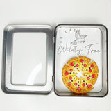 Fake Pizza Magnets, Set of 8 + Tin