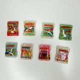 Haribo Inspired Candy Bag Magnets, Non-Edible, Set of 8 + Tin