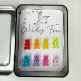 Rainbow Gummy Bear Fridge Magnets, Kawaii Magnets, Refrigerator Magnets, Magnet Gift, Set of 8 + Tin