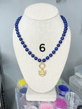 Custom Lapis Lazuli Handmade Stainless Steel Beaded Necklace