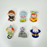 Kawaii Circus Fridge Magnets, Animal Characters, Set of 6 + Tin
