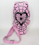 Small Novelty PU Leather Heart Coffin Bag, Fanny Pack, Coffin Shaped Crossbody Bag