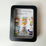 Kawaii Circus Fridge Magnets, Animal Characters, Set of 6 + Tin