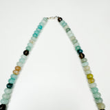 The Clarissa - 8mm Rondelle Amazonite and Faceted Smoky Quartz Necklace, Clarity and Courage Necklace