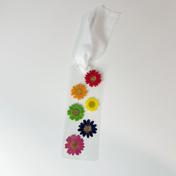 Rainbow Daisy Floral bookmark | real pressed flower bookmark | Mother’s Day gift | book lovers gift
