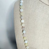 Pastel Morganite Round and Faceted Coin Beaded Necklace with Freshwater Pearl Accent, Gemstone Necklace, Waterproof, Stainless Steel