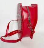 Small Novelty PU Leather Heart Coffin Bag, Fanny Pack, Coffin Shaped Crossbody Bag