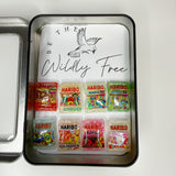 Haribo Inspired Candy Bag Magnets, Non-Edible, Set of 8 + Tin