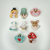Wonderland Alice Kawaii Fridge Magnets, Set of 8 + Tin