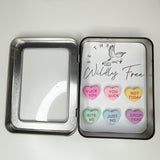 Mean Curse Word Conversational Heart Magnets, Non-Edible, Set of 6 + Tin
