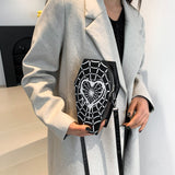 Small Novelty PU Leather Heart Coffin Bag, Fanny Pack, Coffin Shaped Crossbody Bag