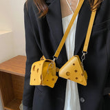 Cheese Costume Bag, Small Novelty Thin PU Leather Cheese Bag, Fanny Pack, Not for Everyday Wear