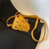 Cheese Costume Bag, Small Novelty Thin PU Leather Cheese Bag, Fanny Pack, Not for Everyday Wear