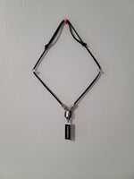 Men's Moon Phase Black Suede Corded Necklace - 24" circumference