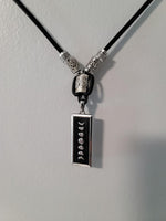 Men's Moon Phase Black Suede Corded Necklace - 24" circumference