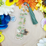 Succulent Acrylic bookmark with green tassel