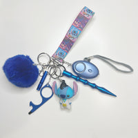 Blue Alien Elvis Safety Keychain