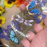 Real Pressed Purple Larkspur Flower Bookmark with Purple Tassel
