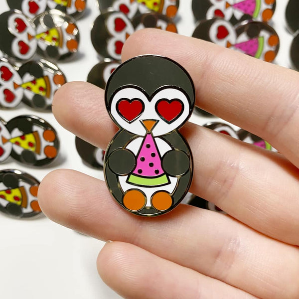 Foodie Watermelon Penguin Enamel Pin