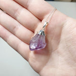 Amethyst Silver Plated Pendant on 18 inch Sterling Silver Chain
